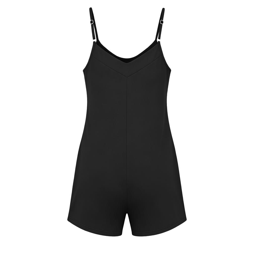 Dámský overal s barevným páskem, letní volný ležérní krátký overal, lehký všestranný outfit pro denní nošení na pláži