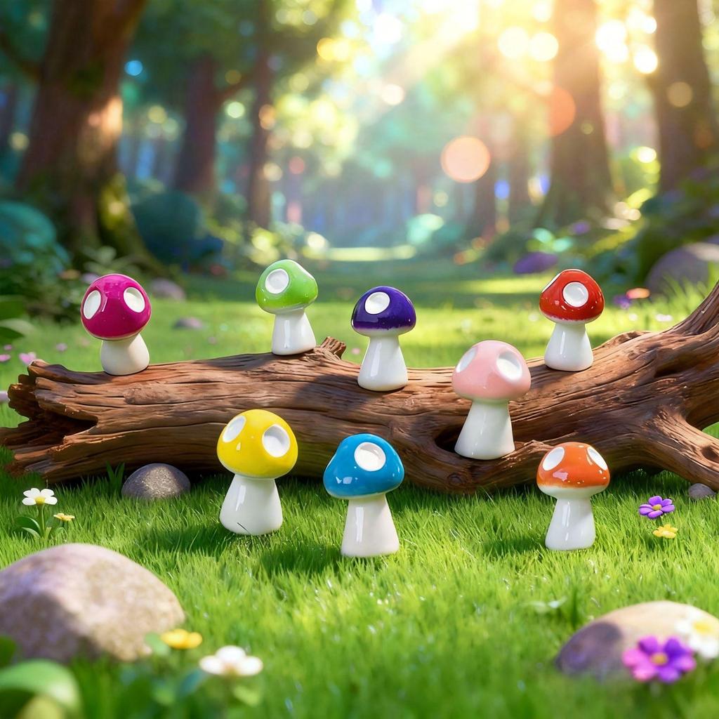 Creative Micro Landscape Colored Mushroom Ornaments for DIY Gardening
