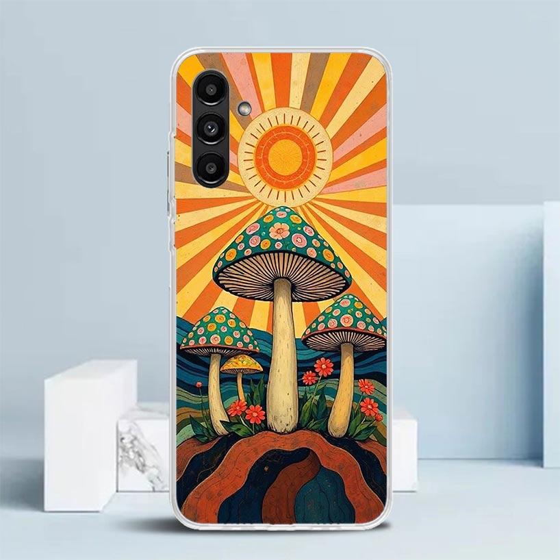 

Boho Hippy Mushroom Sunrise Cover for Samsung Galaxy A17 A37 A57 A16 A26 A36 A56 A15 A14 A55 Phone Case A13 A53 A25 A35 A24 A34 Samsung A03
