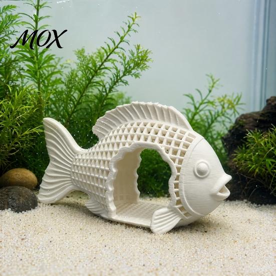 Fish Tank Accessory 3D Printed Hollow Shape Aquarium Hideout Decor, Safe Breeding Cave Shelter Cave, Betta Shrimp Ornament Decor for Landscape