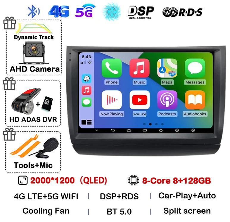 Android 14 Carplay Auto WIFI+4G Car Radio For Toyota Prius 20 2002-2009 Multimedia Player GPS Stereo 360 Camera Head Unit Audio