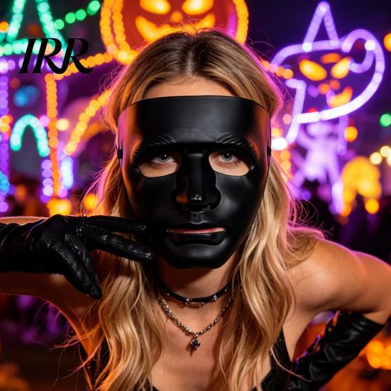 Classic Hip-hop Prop Halloween Mask for Hip Hop Dance Performance, Durable Hard Plastic Ghost Solid Color Party Face Cosplay, Breathable Unisex Stage
