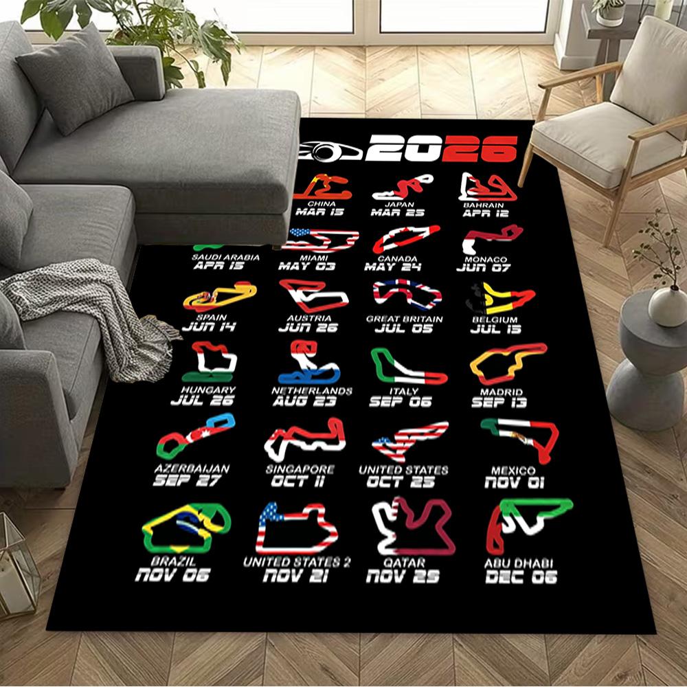 Formula Calendar Area Rug Suitable for Entryway Balcony Dormitory Kitchen Antislip Carpet Decorate Offices