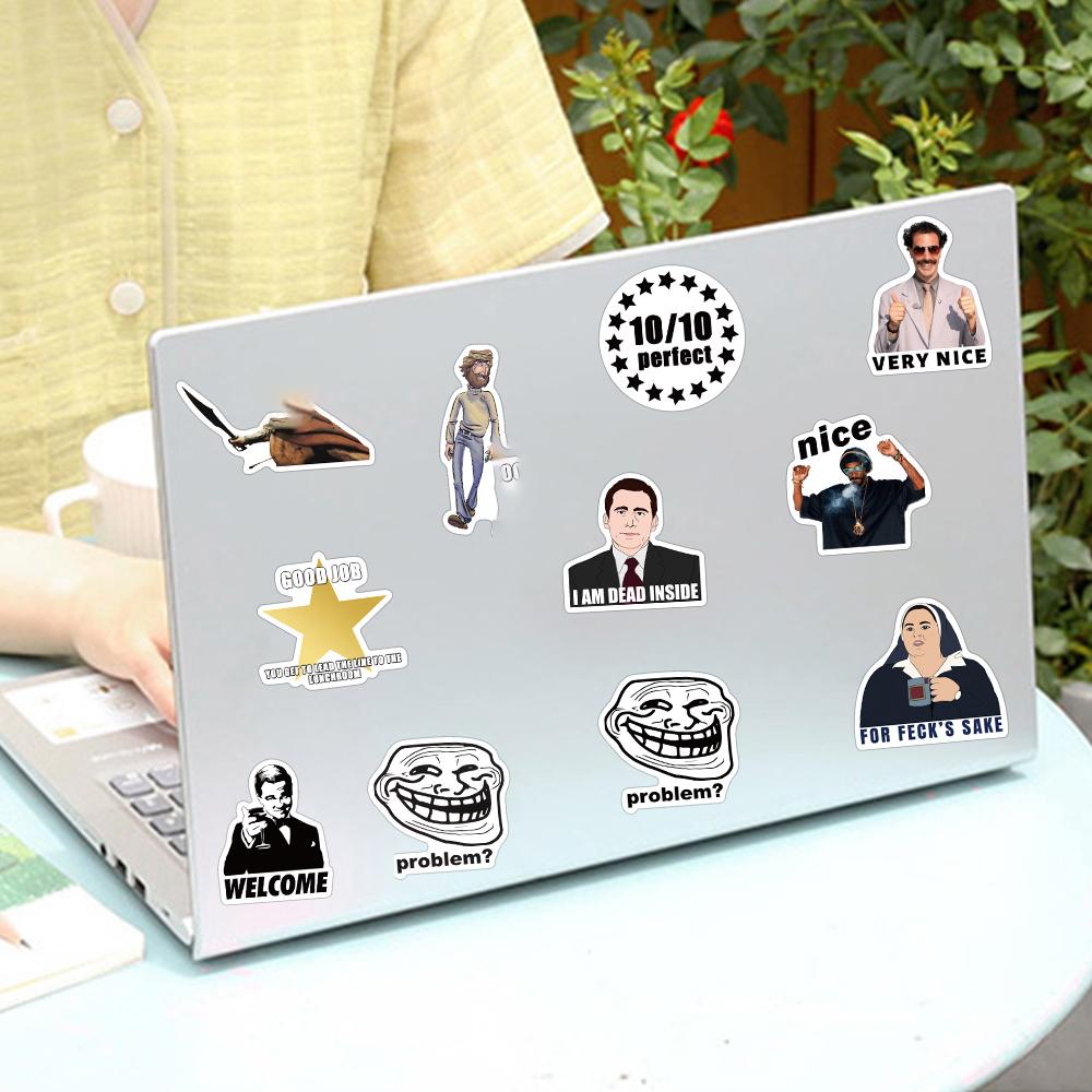 50 100150Pcspack Funny Meme Cat Cool Sticker Motorcycle Laptop Phone Suitcase Notebook Car Bottle Toy Trendy Decal Sticker Toy