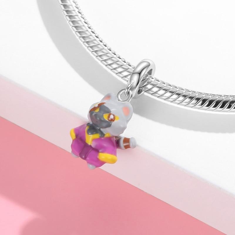 Colorful Enamel Beads Multiple Roles Pirate Warrior Animal Cat Charms 925 Silver Jewelry Making Fits Original Charm Bracelet
