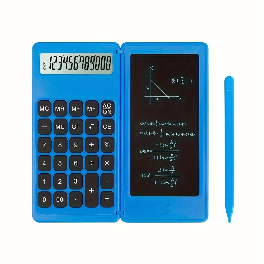 

Складной калькулятор с блокнотом и стилусом - Большой ЖК-экран, Портативный базовый калькулятор для студентов, Школьные принадлежности, Офис синий