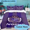 Custom Name Sanfrecce Crest Bedding Set 3pcs, Bedding Set Including 1pc Duvet Cover And 2pcs Pillowcases for Bedroom, Dormitory Gift
