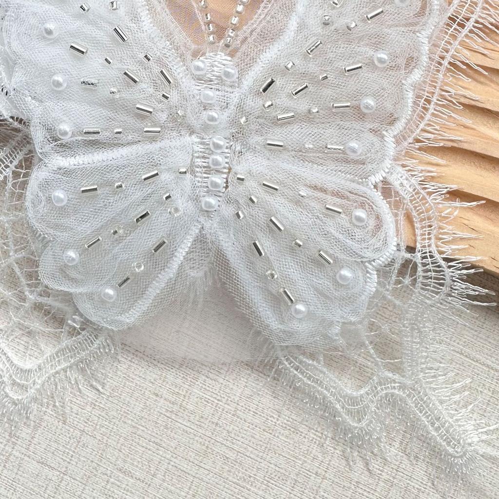 White Fairy Gas Bead Sequin Three-Dimensional Butterfly Clothing Sweater Hair Accessories Dress Children'S Clothing Decorative Accessories Sticker