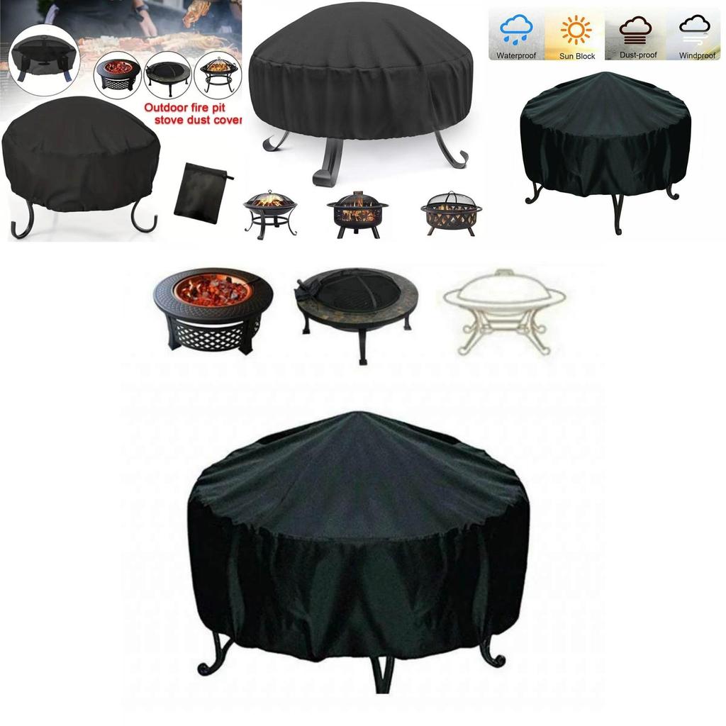 Outdoor Garden Bbq Grill Cover With Waterproof Uv Resistant Oxford Fabric For Fire Pit