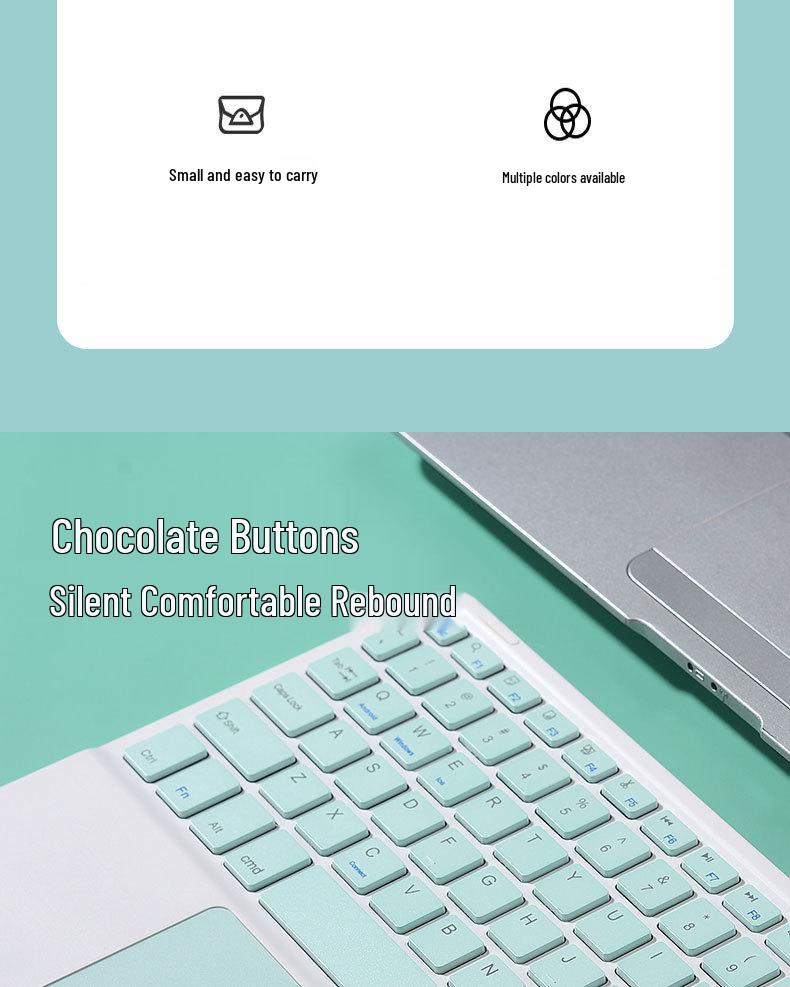 Universal Wireless Bluetooth Touch Keyboard for iPads, Tablets, and Phones