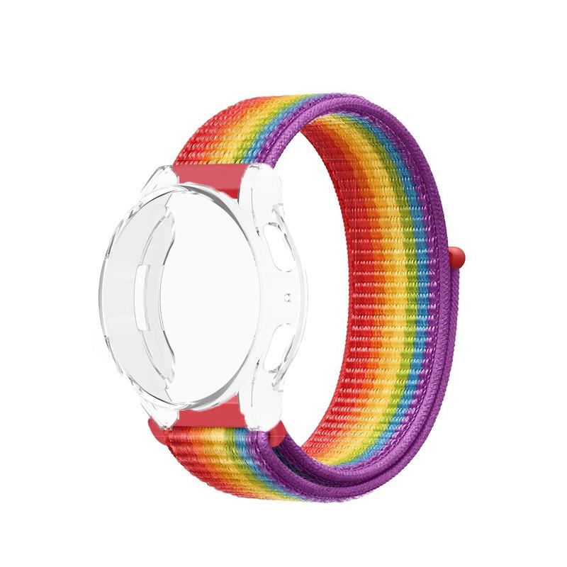 Nylon Strap for Samsung Galaxy Watch FE 7 6 5 4 40mm 44mm Silicone TPU case Bumper Full Screen Protection