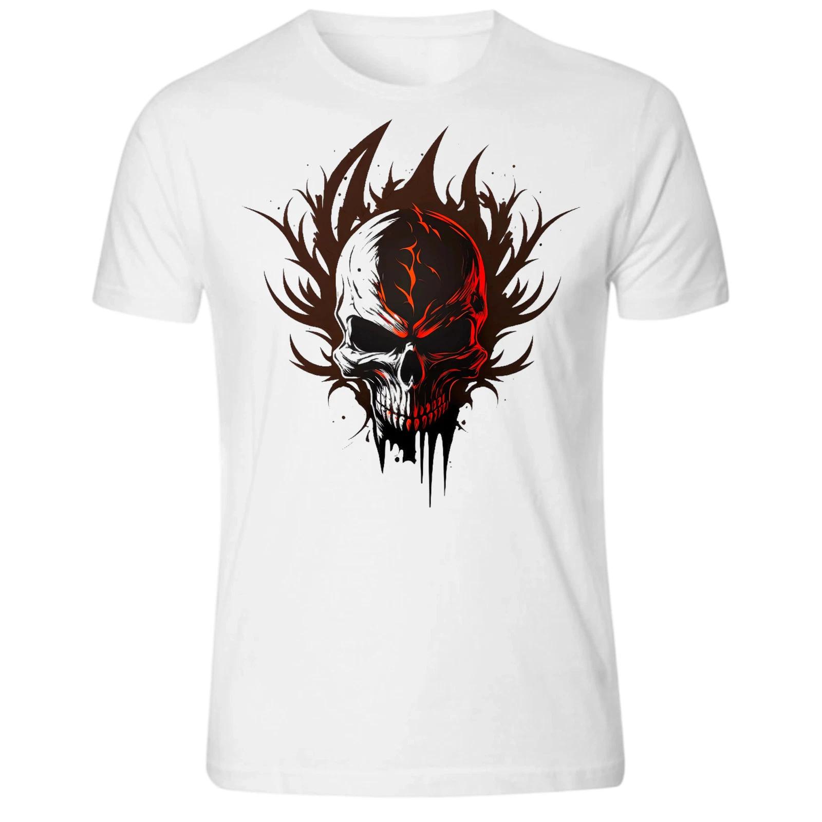 Red Skull Black and White Unisex T-Shirt Tee S -5XL S