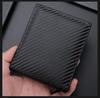 Men's Carbon Fiber Zipper Card Holder - European & American Style Horizontal Wallet