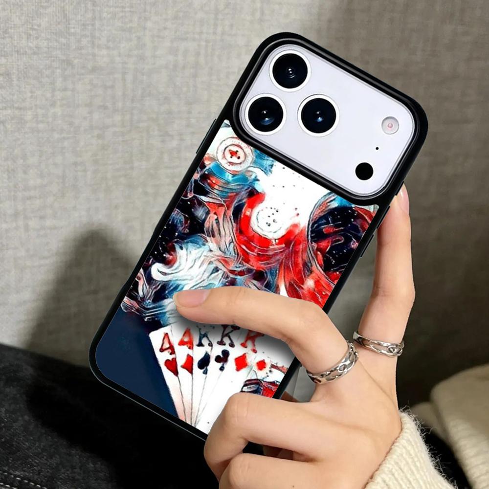 Capa Case for iPhone 17 Air 16 Pro Max 15 Plus 11 13 Mini 14 12 Back Phone Cover Poker Playing Card