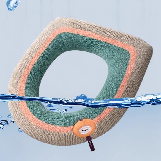 Teplá předložka na WC ve tvaru O, útulný koupelnový kobereček s držadlem, minimalistický design, koupelnová předložka, koupelnové doplňky