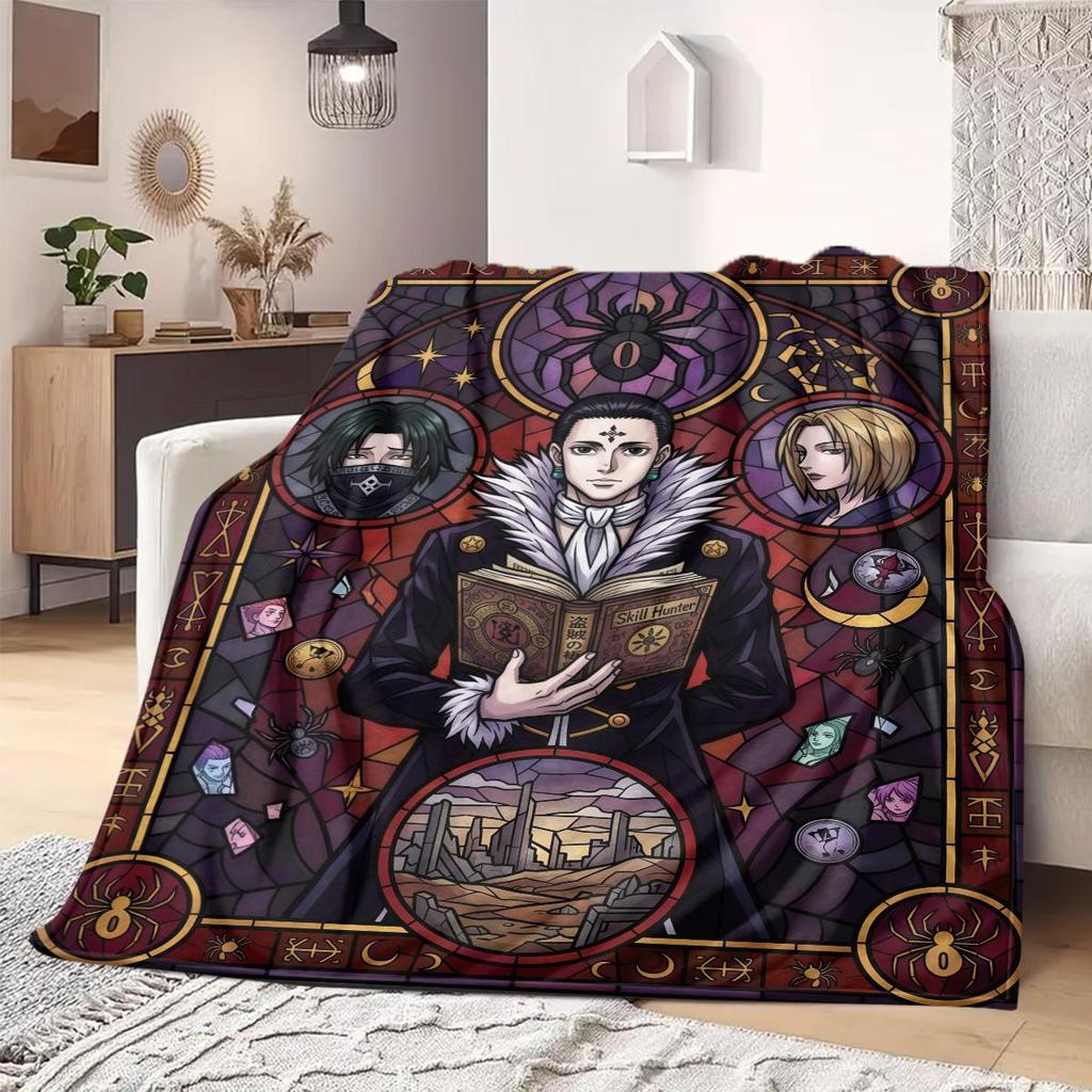 Hunter Anime Print Blanket Warm  Comfortable Flannel Blanket Suitable for Bedrooms, Sofas, Beds, Chairs, Picnics, Travel