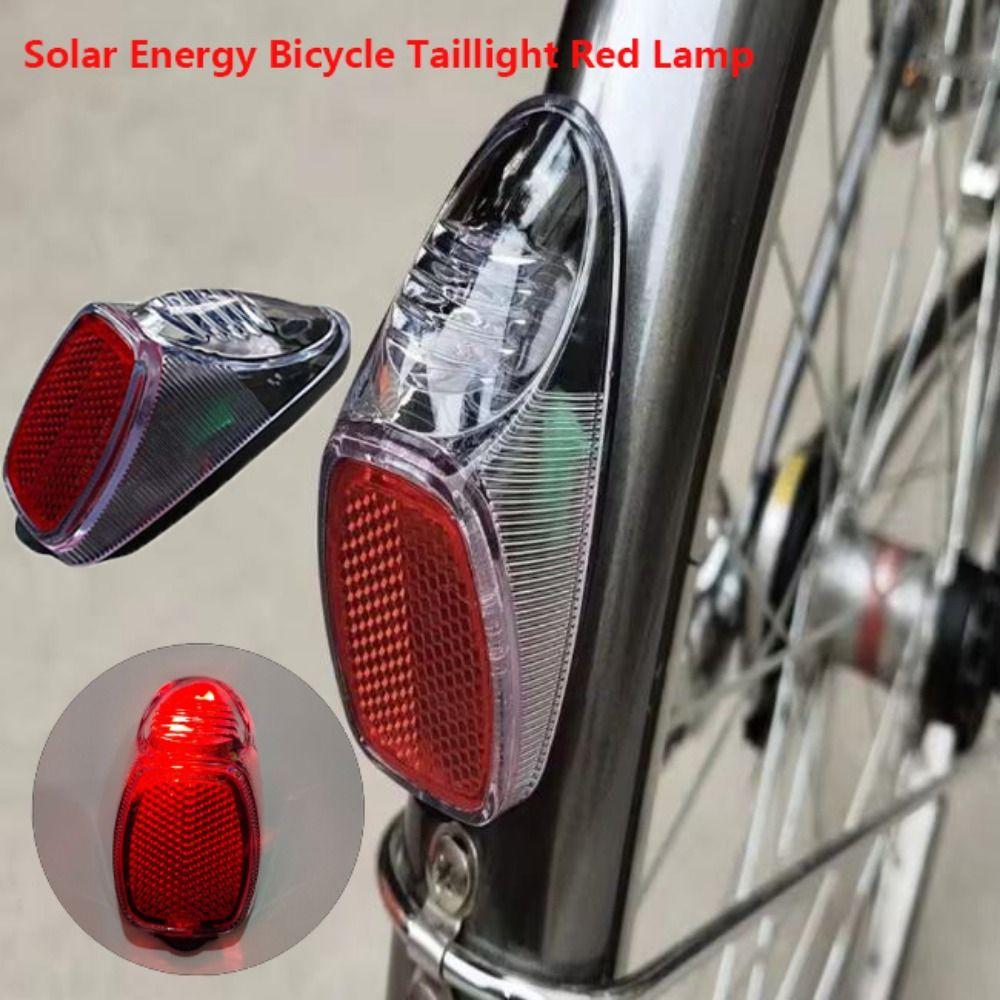 Plastic Solar Energy Bicycle Taillight 82*42mm Night Cycling Cycling Rear Light