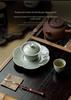 Guanlan Six-Petal Ceramic Teapot Stand & Snack Plate
