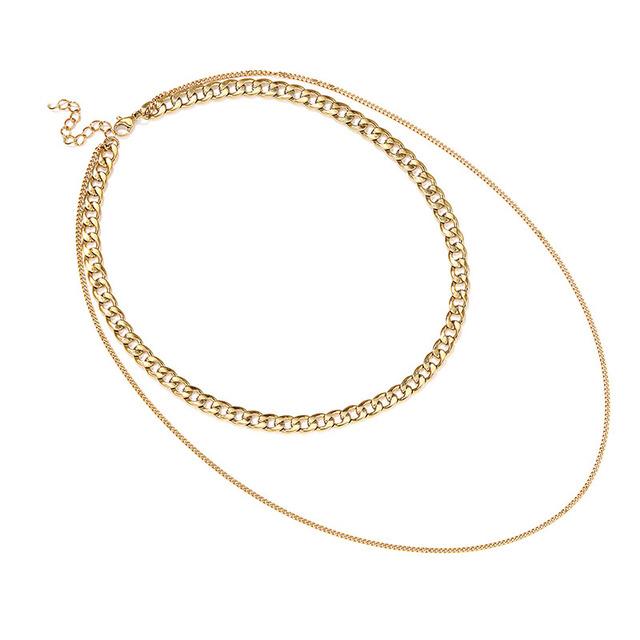 

ANENJERY массивное ожерелье-цепочка для женщин, двухслойное ожерелье, вечерние ювелирные изделия, подарки, новинка 40-45cm