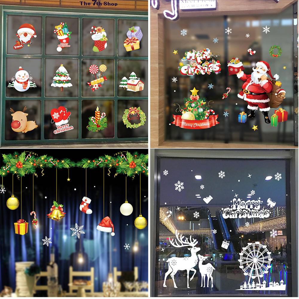 Buy Christmas Removable Wall Sticker Adornment Wall Glass Window ...
