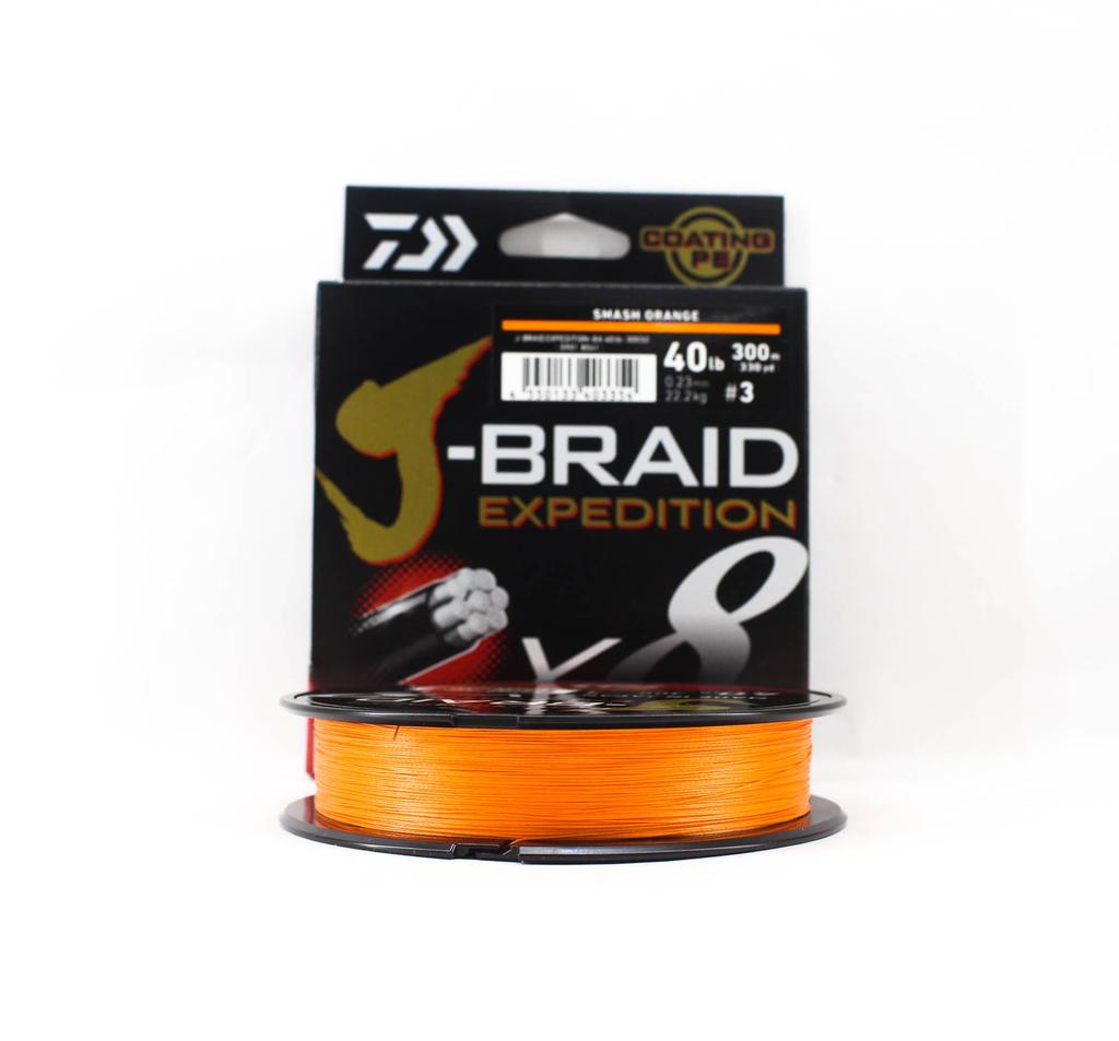 Daiwa P.E Line J Braid Expedition X8 300m 40lb Smash Orange (3354)