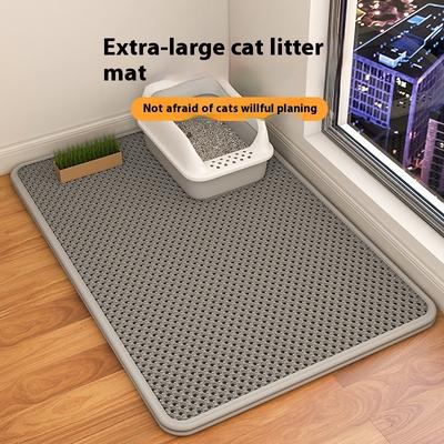 Double-Layer EVA Cat Litter Mat Anti-Splash, Litter Trapping Mat for Cats