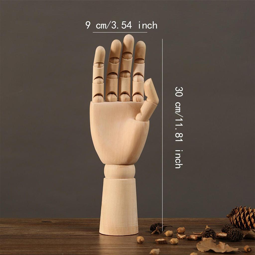 Artist Manikin Hand Movable Joint Wood Model Right Desk Decoration Ornament Versatile