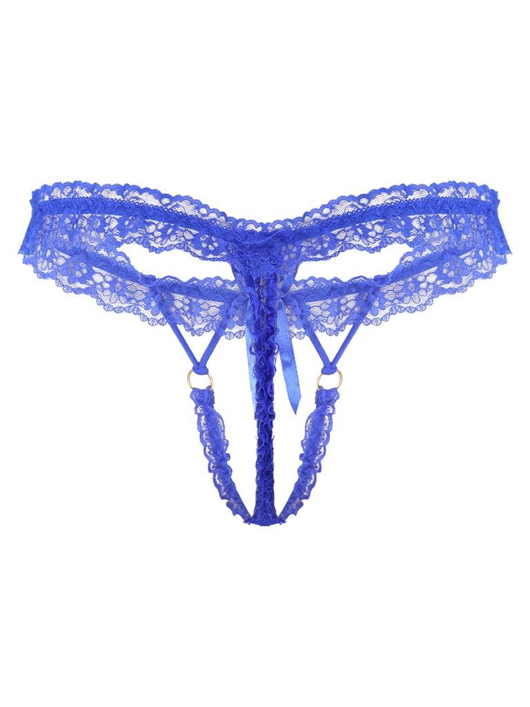 Men's Nylon Briefs G-string Thongs Lace Underwear T-back Shorts