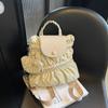 Schoolbag Korean Version of College Style Backpack Bag Women's 1011 New Trendy Fashion Pleated Nylon Casual Backpack
