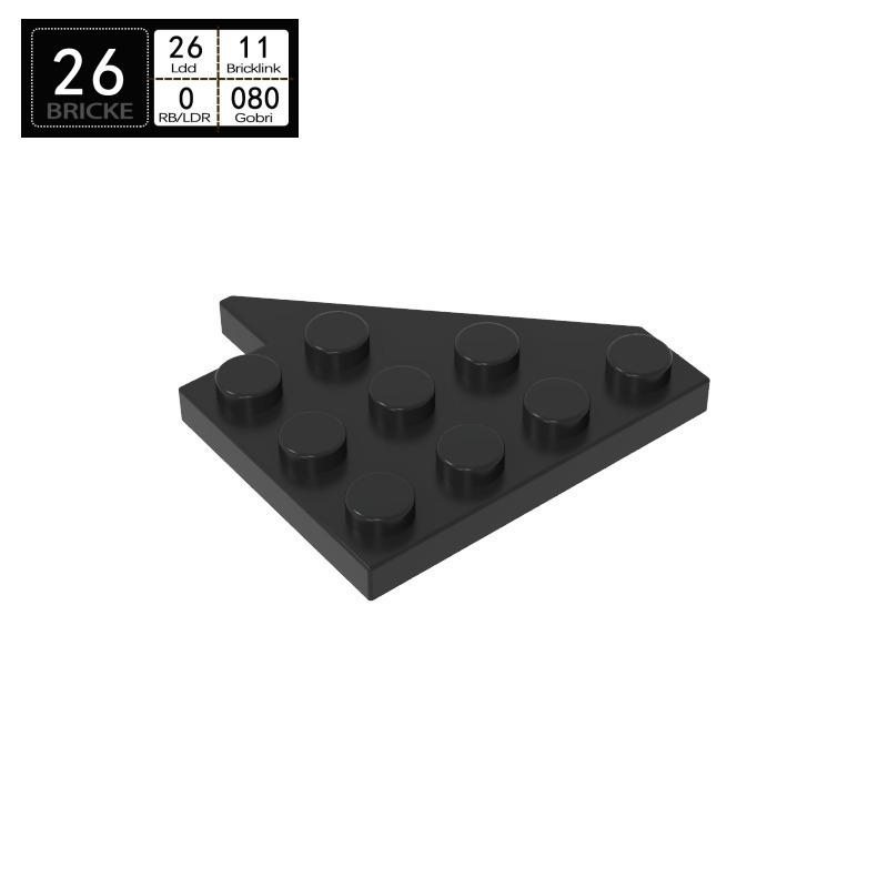 BRICKE 3936 4x4 Left Sloped Plate Building Blocks, LEGO Compatible 35 pcs (50g) чёрный