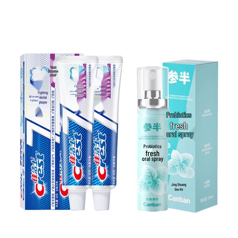 Crest All-in-One 7-Effect Toothpaste & Oral Spray Bundle