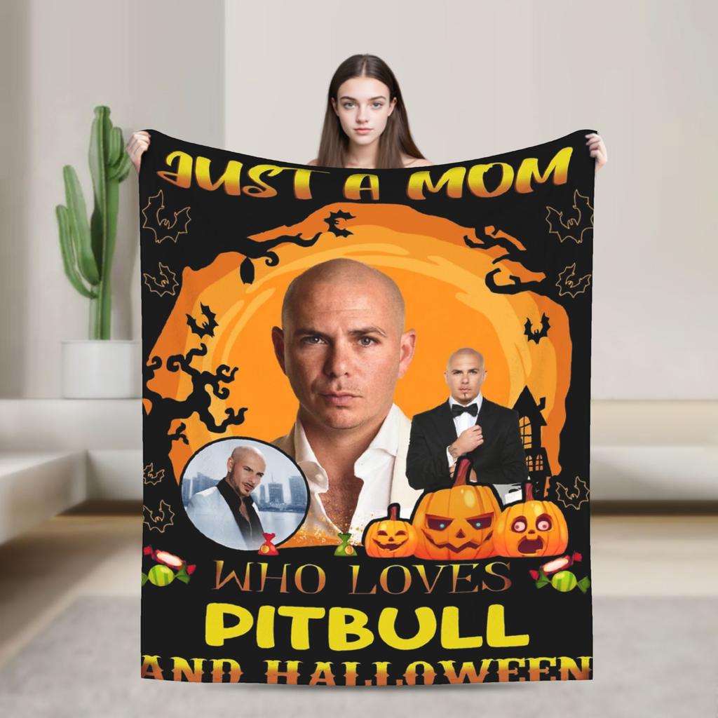 Pitbull Mr. Weltweit Flanelldecke Winter Mr Worldwide Weiche Überwurfdecke Mädchen Jungen Outdoor Neuheit Bettdecke Sofa Bettbezug