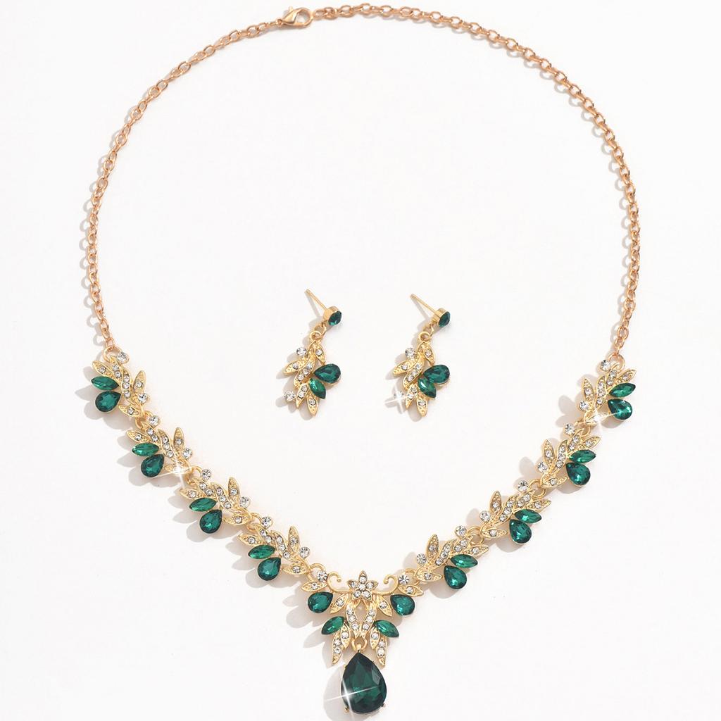 Akcesoria do sukni ślubnej Naszyjnik na obojczyk Kolczyki Dwuczęściowy zestaw biżuterii damskiej