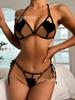 European and American sources of new sexy temptation love three-point bra set lace red female pure desire