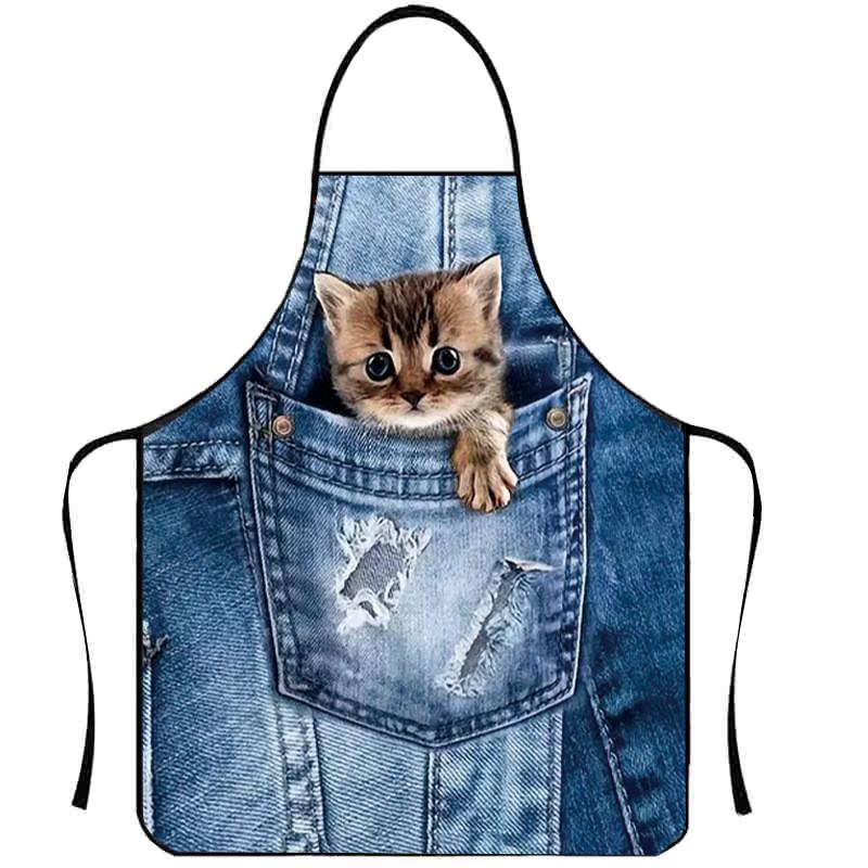 Nosleeve Waterproof Apron For Kitchen And Grilling With Colorful Abstract Design