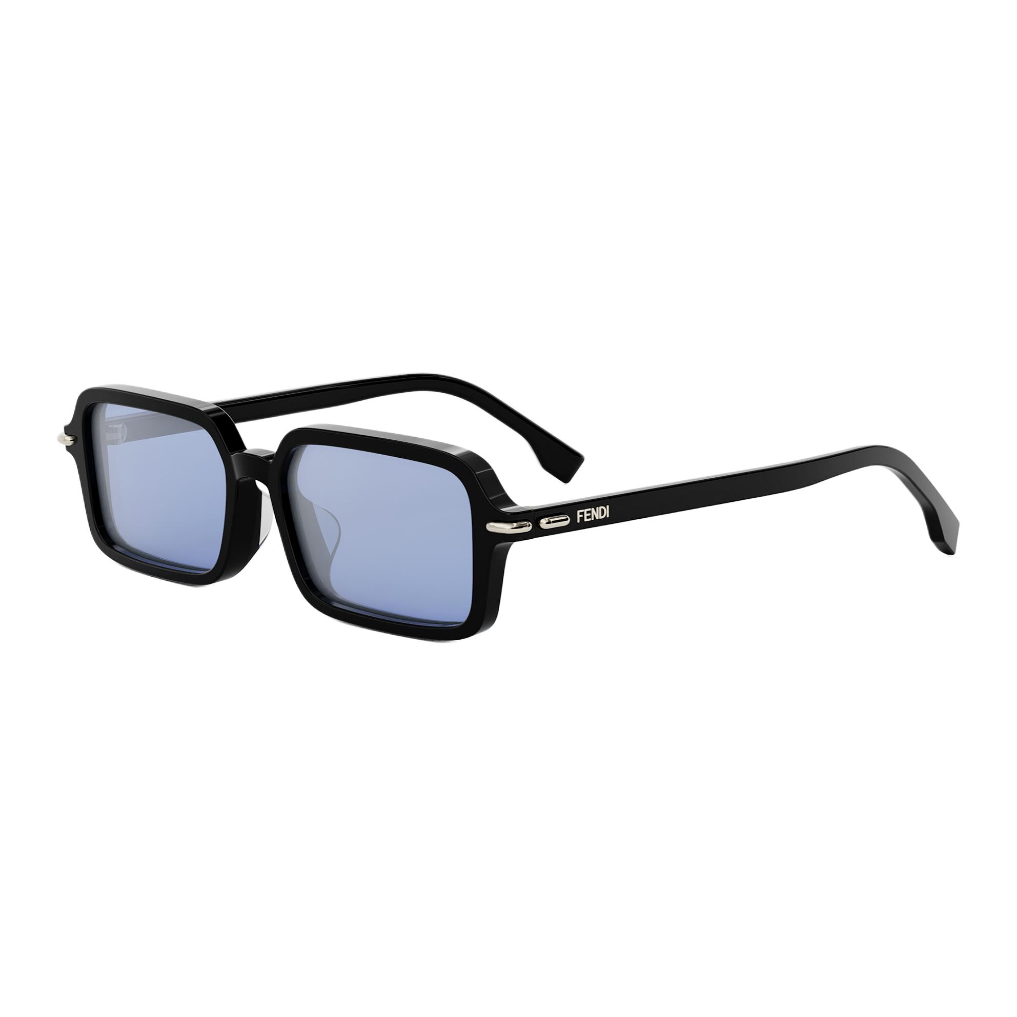 Fendi Logo Acetate Square Sunglasses Unisex sunglasses Black FE40174F_01X 54,Black