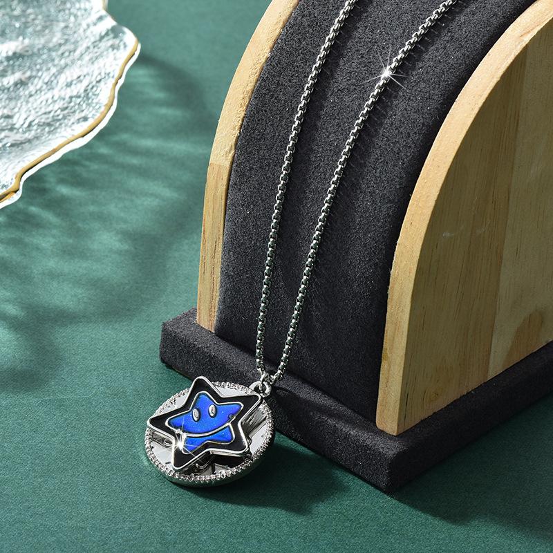 

Универсальное ожерелье-подвеска в виде спиннера «Счастливая звезда» для мужчин и женщин, изготовленное из стали и титана