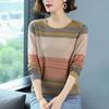 Women's Spring/Autumn Ice Silk Knitted Base Layer Shirt, Elegant Lightweight Long-Sleeved Top