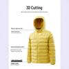 Unisex Lightweight Hooded Short Down Jacket – Versatile Ribbed Winter Coat