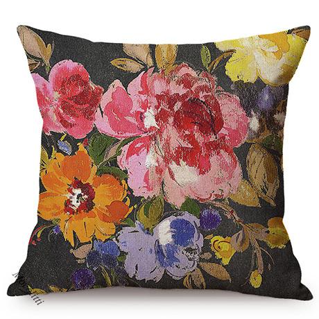 Floral Oil Painting Europe Vibe Home Decor Chair Cushion Cover Cherry Blossoms Garden Cotton Linen Sofa Pillow Case Cojines