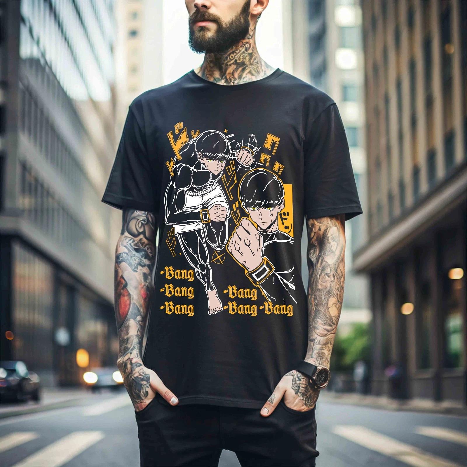 

100% хлопок ТОПЫ УНИСЕКС ФУТБОЛКИ МУЖСКИЕ ЖЕНСКИЕ Mashle Футболка Магия и Мускулы Маш Заварной крем Кавай Аниме Подарочная футболка Лучшие 534 S чёрный