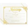 Lesnala 25Pcs Marriage Certificates with Gold Foil Edges Blank Thick Paper for Wedding Ceremony Official Newly Weds Expecting Proposals Supplies 11 X
