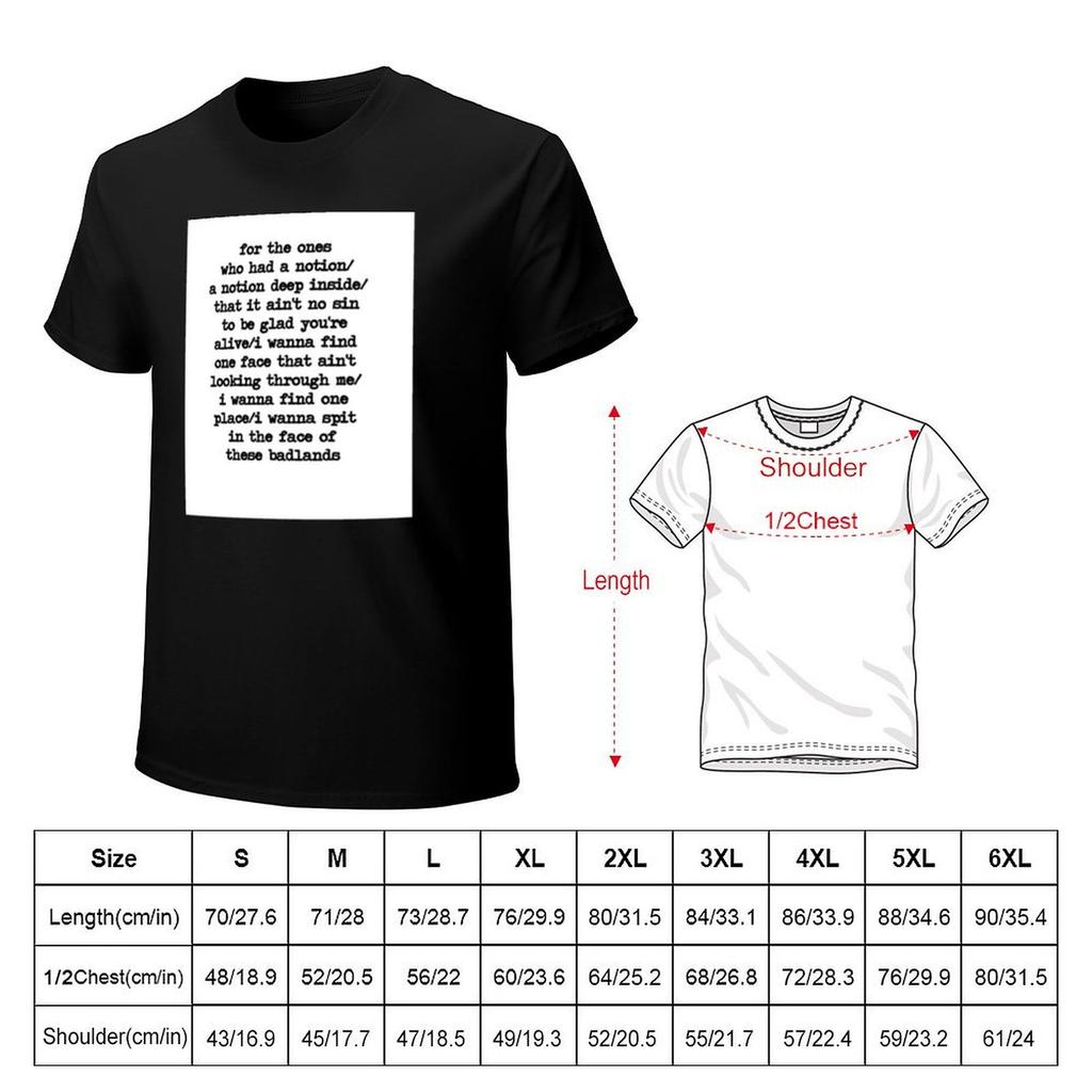 Badlands TShirt Man Clothes Luxury Man Summer Top Blouse Oversized T Shirt Men