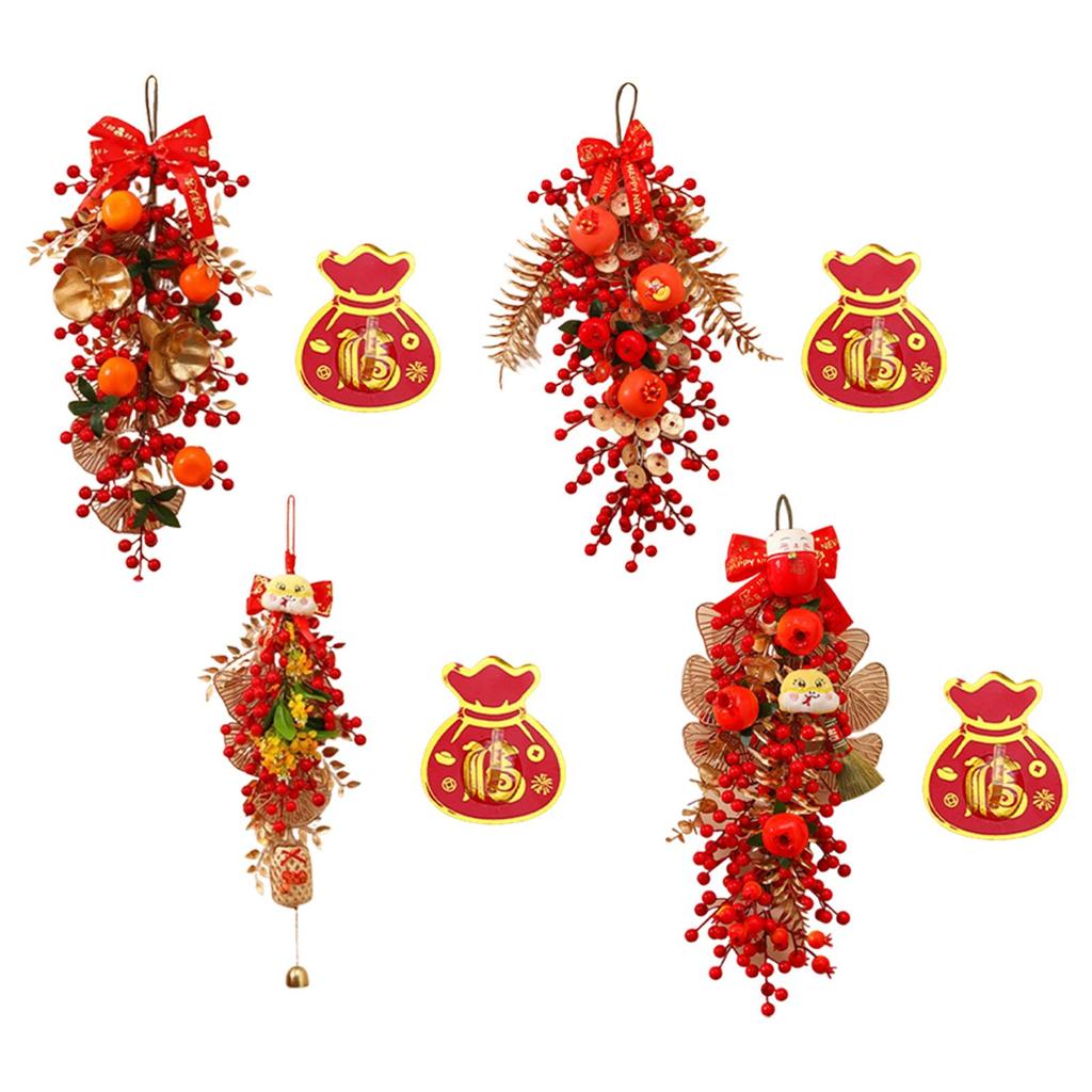 2026 Chinese New Year Decoration with Hook Home Decor Stylish Lunar New Year Swag for Birthday Window Home Holiday Farmhouse