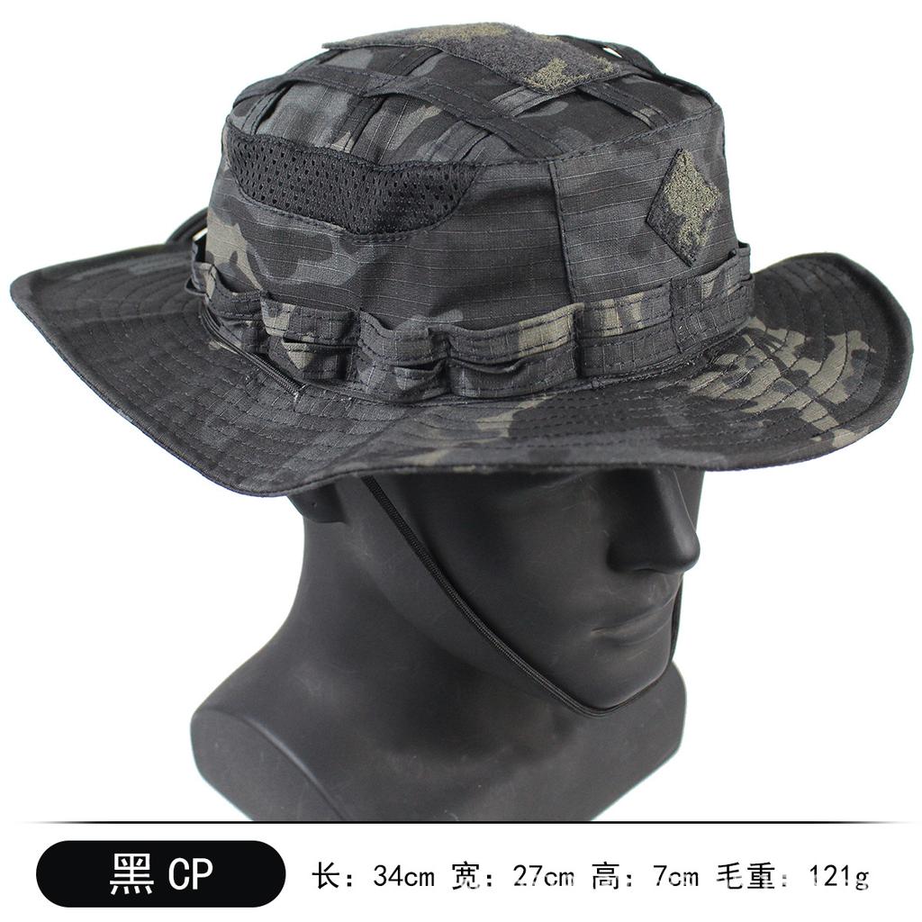 Tactical Camouflage Penny Hat Outdoor Jungle Mountaineering Fishing Fishing Hat Sun Protection Summer Shade Velcro Bucket Hat