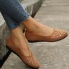 Große Damenschuhe mit flachem Absatz und flacher Öffnung, Mutterschuhe mit flacher Sohle und runder Zehenpartie mit Strasssteinen, Einzelschuh für Damen