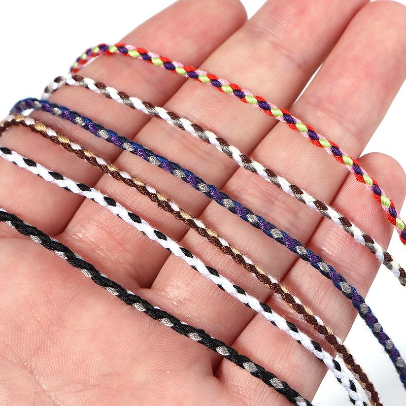 25M/Roll Colorful Cotton Thread Rope Four-Strand Braided Twist Cord for Jewelry Making DIY Bracelet Decoration Lanyard Supplies