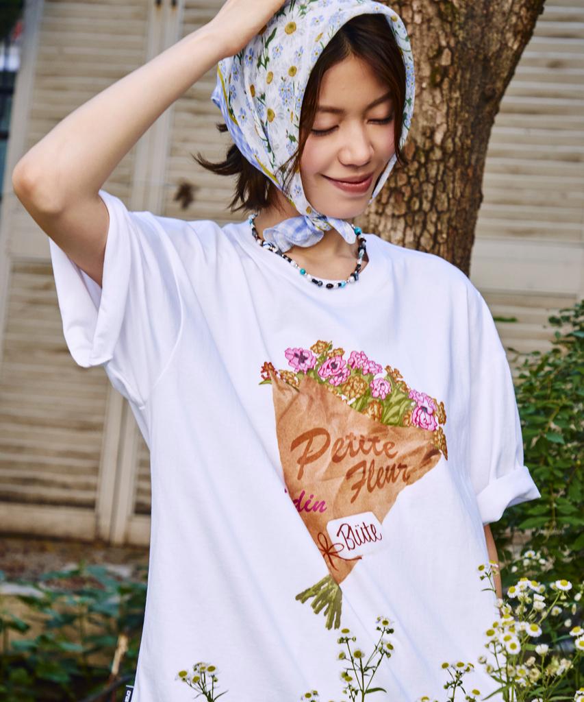 CPGN STUDIO Dtp Petit Flower Short Sleeve T-Shirt White