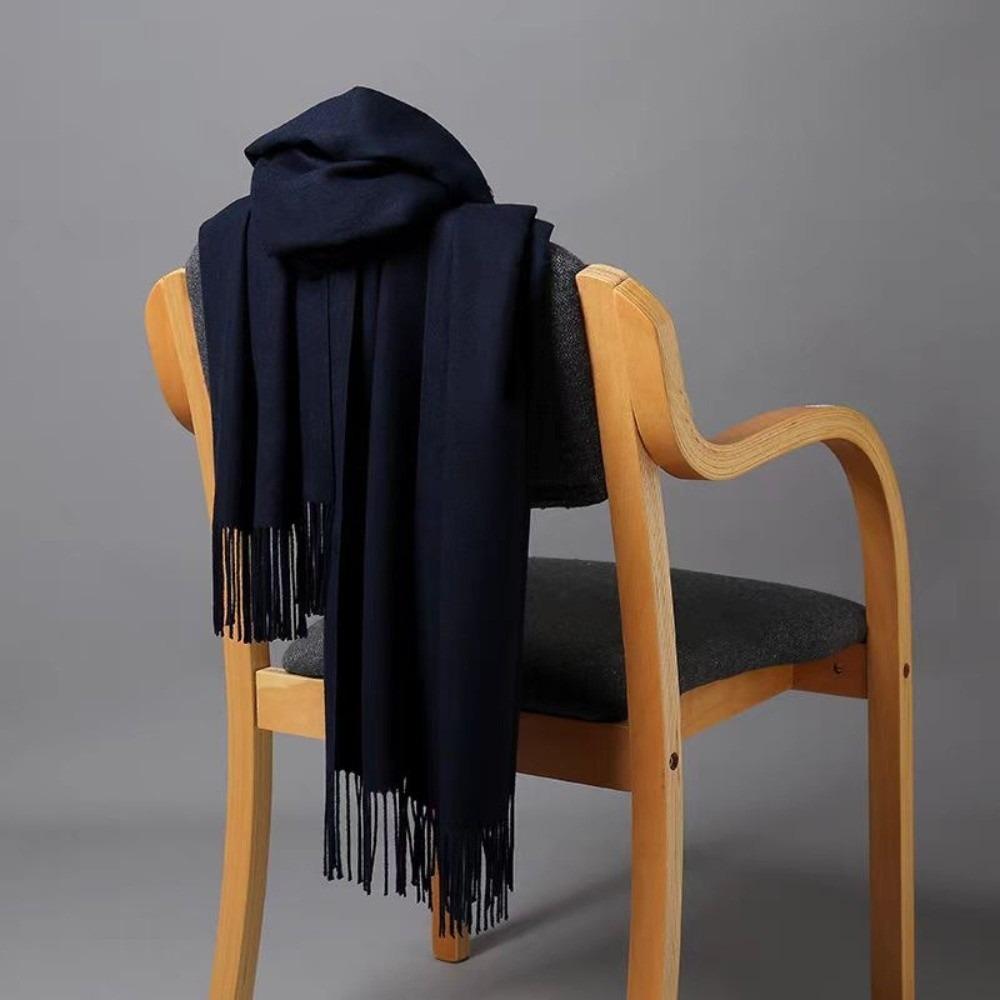 Korean Style Long Wool Scarf Thickened Winter Neckerchief Elegant Imitation Cashmere Scarf  Student