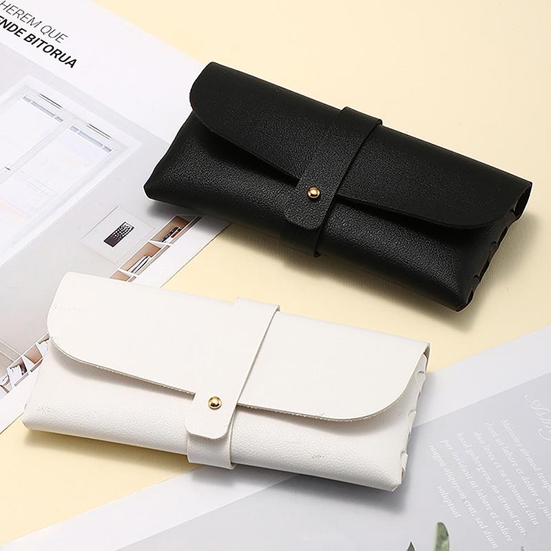 Soft Leather Glasses Cases Bag Women Men Simplicity Solid Color Sunglasses Box Outdoor Travel Storage Box Eyewear Accessories